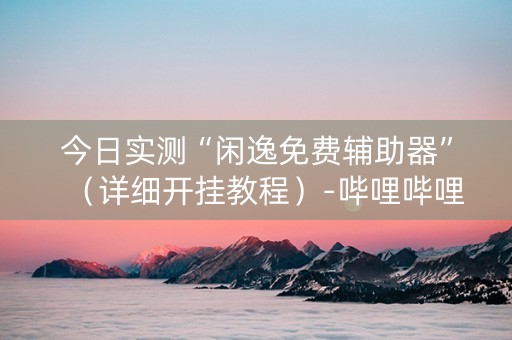 今日实测“闲逸免费辅助器”（详细开挂教程）-哔哩哔哩