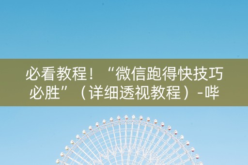 必看教程！“微信跑得快技巧必胜”（详细透视教程）-哔哩哔哩