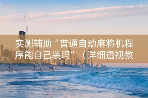 实测辅助“普通自动麻将机程序能自己装吗”（详细透视教程）-哔哩哔哩