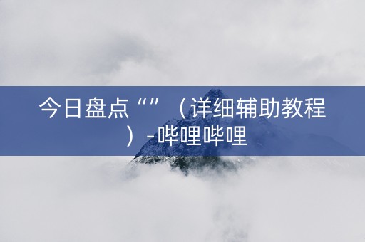 今日盘点“”（详细辅助教程）-哔哩哔哩