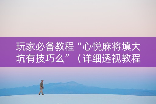 玩家必备教程“心悦麻将填大坑有技巧么”（详细透视教程）-哔哩哔哩
