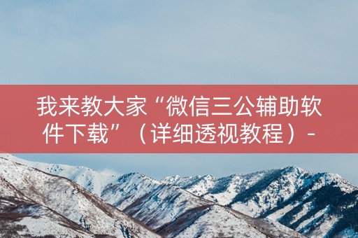 我来教大家“微信三公辅助软件下载”（详细透视教程）-哔哩哔哩