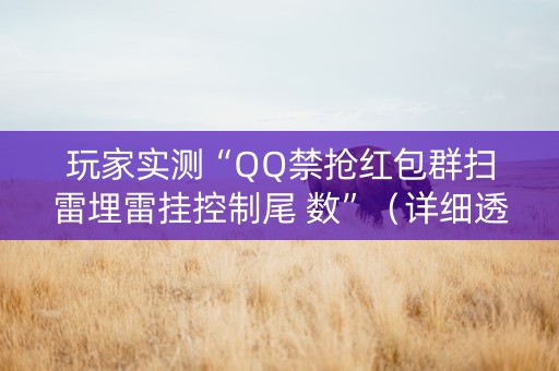 玩家实测“QQ禁抢红包群扫雷埋雷挂控制尾 数”（详细透视教程）-哔哩哔哩