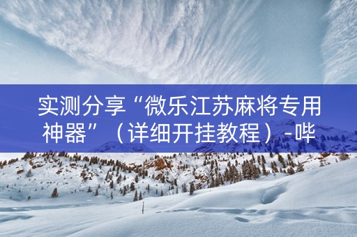 实测分享“微乐江苏麻将专用神器”（详细开挂教程）-哔哩哔哩