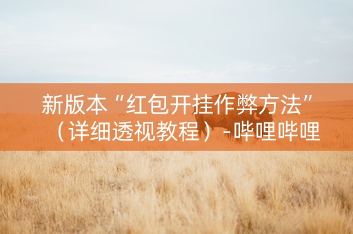 新版本“红包开挂作弊方法”（详细透视教程）-哔哩哔哩