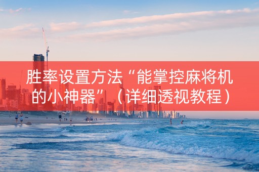 胜率设置方法“能掌控麻将机的小神器”（详细透视教程）-哔哩哔哩