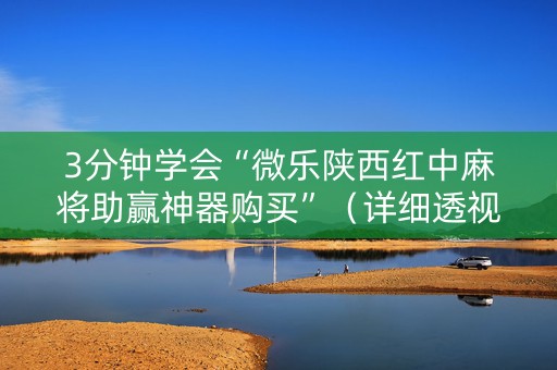 3分钟学会“微乐陕西红中麻将助赢神器购买”（详细透视教程）-哔哩哔哩