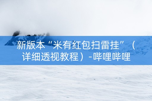 新版本“米有红包扫雷挂”（详细透视教程）-哔哩哔哩