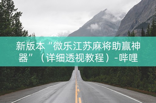 新版本“微乐江苏麻将助赢神器”（详细透视教程）-哔哩哔哩