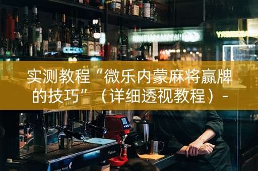 实测教程“微乐内蒙麻将赢牌的技巧”（详细透视教程）-哔哩哔哩