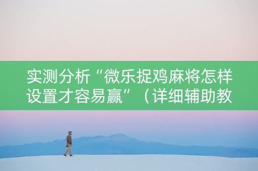实测分析“微乐捉鸡麻将怎样设置才容易赢”（详细辅助教程）-哔哩哔哩