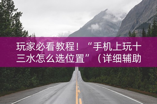 玩家必看教程！“手机上玩十三水怎么选位置”（详细辅助教程）-哔哩哔哩