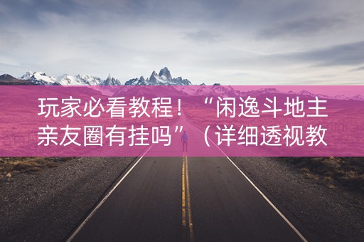 玩家必看教程！“闲逸斗地主亲友圈有挂吗”（详细透视教程）-哔哩哔哩