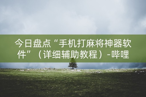 今日盘点“手机打麻将神器软件”（详细辅助教程）-哔哩哔哩