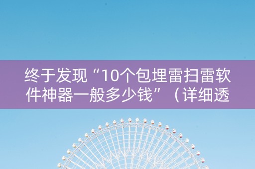 终于发现“10个包埋雷扫雷软件神器一般多少钱”（详细透视教程）-哔哩哔哩