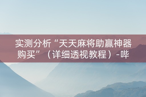 实测分析“天天麻将助赢神器购买”（详细透视教程）-哔哩哔哩
