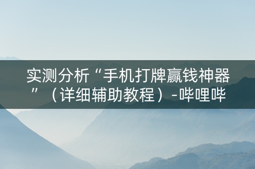 实测分析“手机打牌赢钱神器”（详细辅助教程）-哔哩哔哩