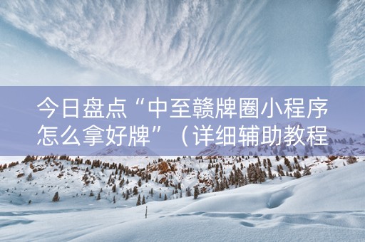 今日盘点“中至赣牌圈小程序怎么拿好牌”（详细辅助教程）-哔哩哔哩