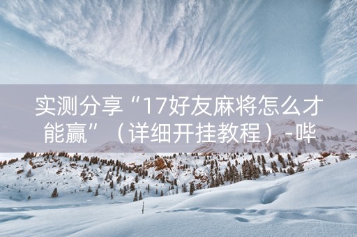 实测分享“17好友麻将怎么才能赢”（详细开挂教程）-哔哩哔哩