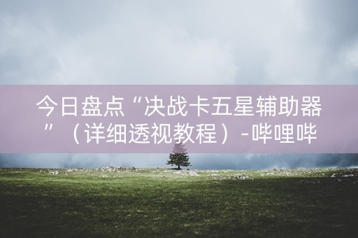 今日盘点“决战卡五星辅助器”（详细透视教程）-哔哩哔哩