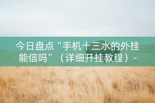 今日盘点“手机十三水的外挂能信吗”（详细开挂教程）-哔哩哔哩