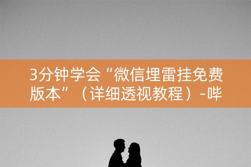 3分钟学会“微信埋雷挂免费版本”（详细透视教程）-哔哩哔哩