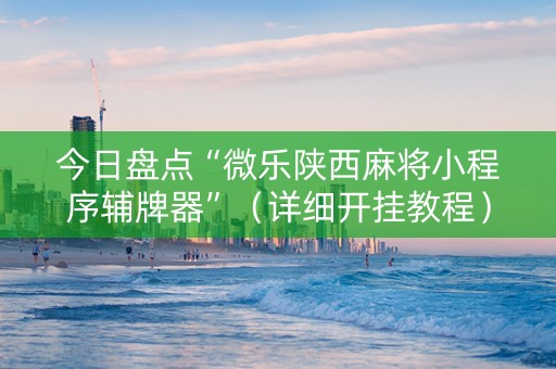 今日盘点“微乐陕西麻将小程序辅牌器”（详细开挂教程）-哔哩哔哩