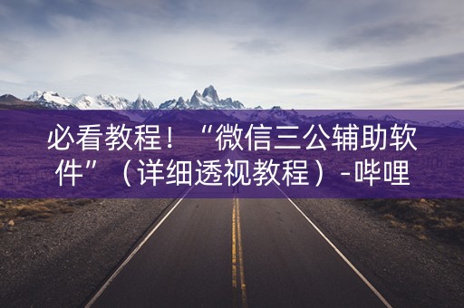 必看教程！“微信三公辅助软件”（详细透视教程）-哔哩哔哩