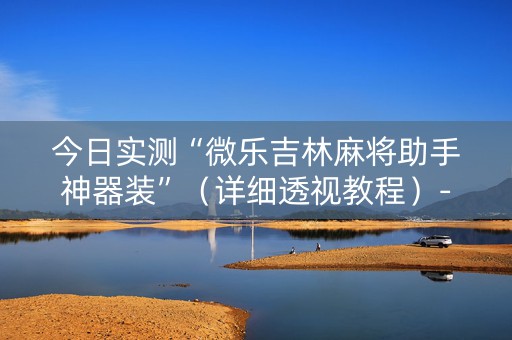 今日实测“微乐吉林麻将助手神器装”（详细透视教程）-哔哩哔哩