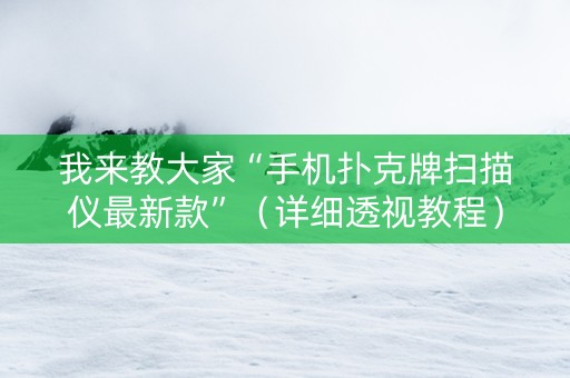 我来教大家“手机扑克牌扫描仪最新款”（详细透视教程）-哔哩哔哩