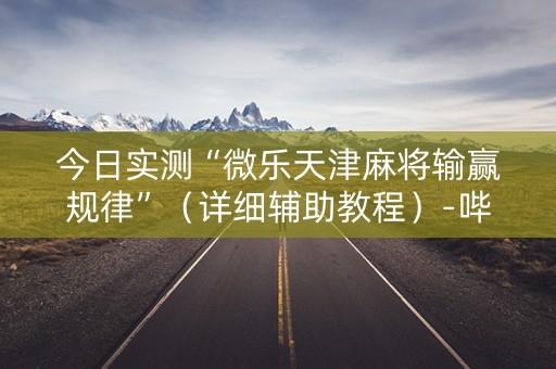 今日实测“微乐天津麻将输赢规律”（详细辅助教程）-哔哩哔哩