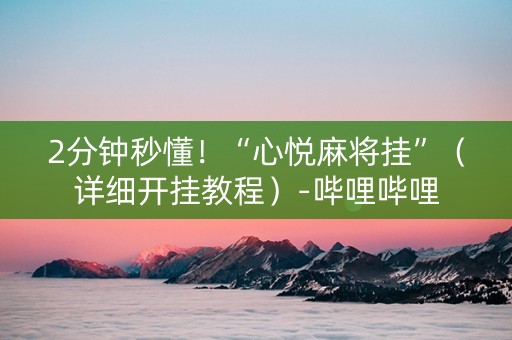 2分钟秒懂！“心悦麻将挂”（详细开挂教程）-哔哩哔哩