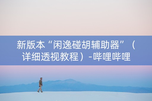 新版本“闲逸碰胡辅助器”（详细透视教程）-哔哩哔哩