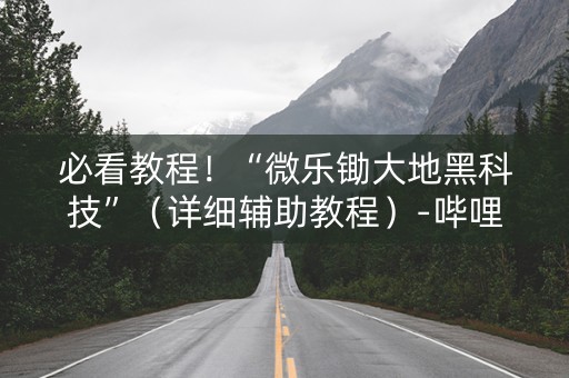 必看教程！“微乐锄大地黑科技”（详细辅助教程）-哔哩哔哩