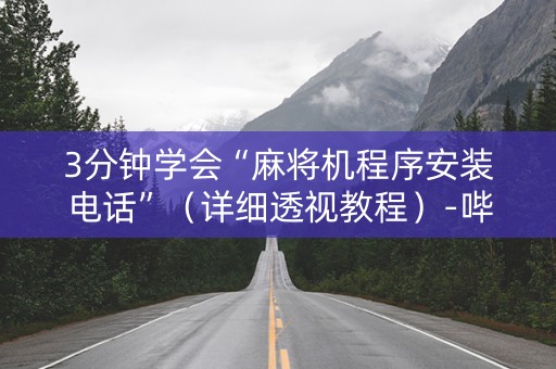 3分钟学会“麻将机程序安装电话”（详细透视教程）-哔哩哔哩