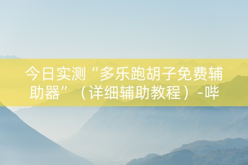 今日实测“多乐跑胡子免费辅助器”（详细辅助教程）-哔哩哔哩
