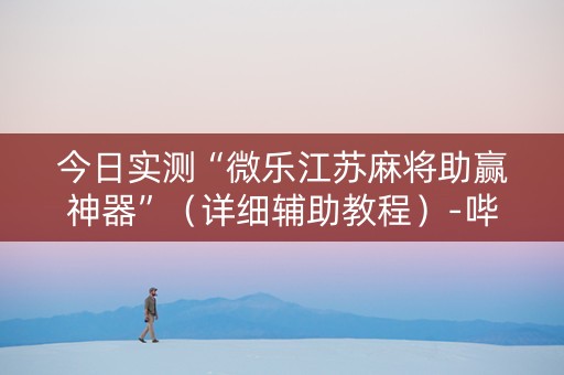 今日实测“微乐江苏麻将助赢神器”（详细辅助教程）-哔哩哔哩