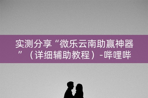 实测分享“微乐云南助赢神器”（详细辅助教程）-哔哩哔哩