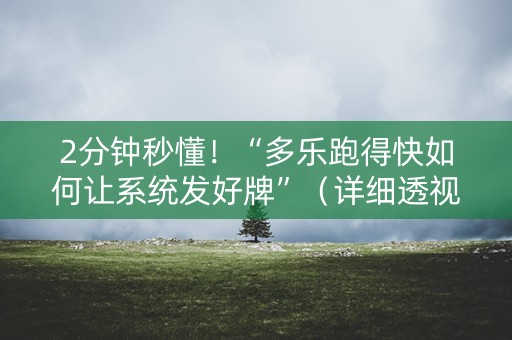 2分钟秒懂！“多乐跑得快如何让系统发好牌”（详细透视教程）-哔哩哔哩