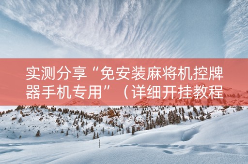 实测分享“免安装麻将机控牌器手机专用”（详细开挂教程）-哔哩哔哩
