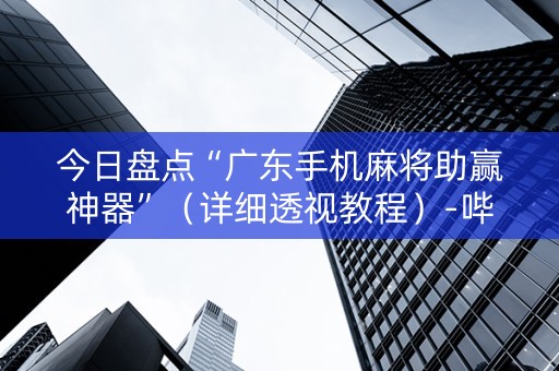 今日盘点“广东手机麻将助赢神器”（详细透视教程）-哔哩哔哩