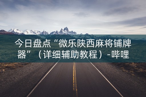 今日盘点“微乐陕西麻将铺牌器”（详细辅助教程）-哔哩哔哩
