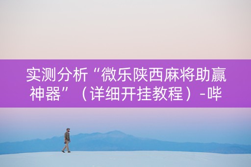 实测分析“微乐陕西麻将助赢神器”（详细开挂教程）-哔哩哔哩