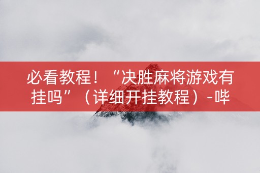 必看教程！“决胜麻将游戏有挂吗”（详细开挂教程）-哔哩哔哩