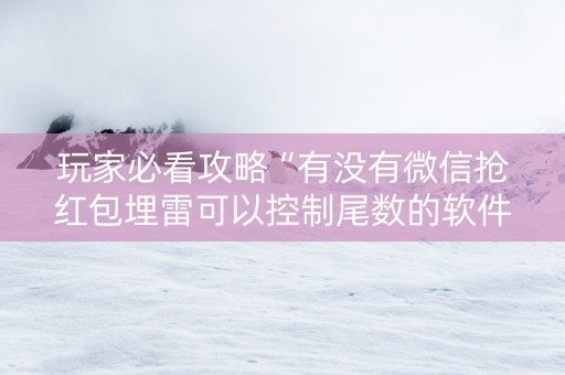 玩家必看攻略“有没有微信抢红包埋雷可以控制尾数的软件”（详细透视教程）-哔哩哔哩