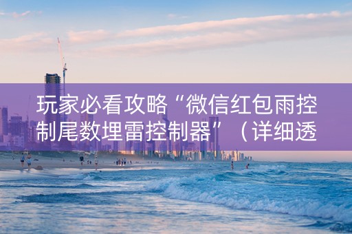 玩家必看攻略“微信红包雨控制尾数埋雷控制器”（详细透视教程）-哔哩哔哩