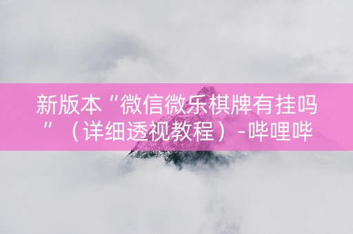 新版本“微信微乐棋牌有挂吗”（详细透视教程）-哔哩哔哩