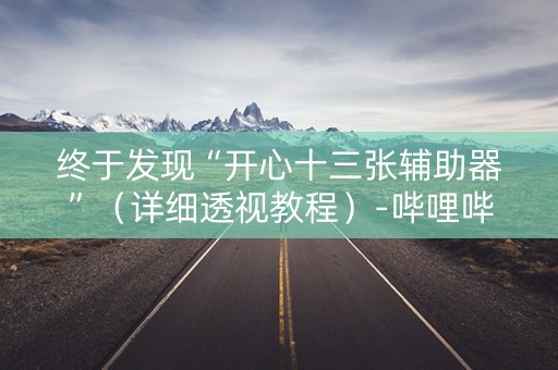 终于发现“开心十三张辅助器”（详细透视教程）-哔哩哔哩