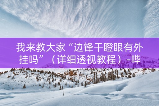我来教大家“边锋干瞪眼有外挂吗”（详细透视教程）-哔哩哔哩