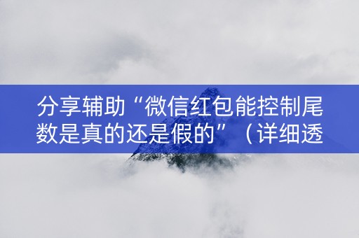 分享辅助“微信红包能控制尾数是真的还是假的”（详细透视教程）-哔哩哔哩